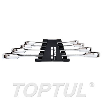 4PCS Ratchet Double E-Star Ring Wrench Set - STORAGE RACK