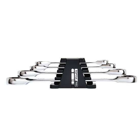 4PCS Ratchet Double E-Star Ring Wrench Set - STORAGE RACK