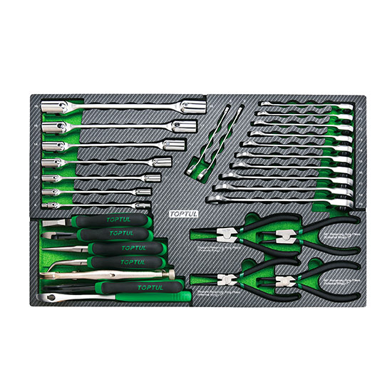 30PCS Reversible Ratchet Combination, Double End Swivel-Socket Wrench & Pliers Set