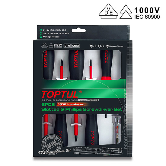 6PCS VDE Insulated Slotted & Phillips Screwdriver Set