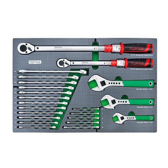 22PCS Torque Wrench, Adjustable Wrench & Combination Wrench Set