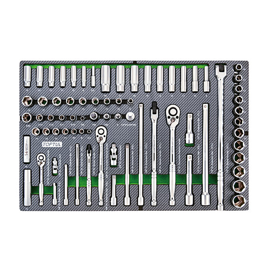 73PCS 1/4", 3/8" & 1/2" DR. Flank Socket Set
