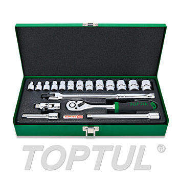 18PCS 3/8" DR. 12PT Flank Socket Set (SAE)