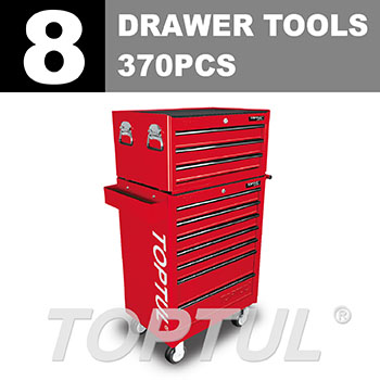 W/3 Drawer Tool Chest + W/7 Drawer Tool Trolley (GENERAL SERIES) RED